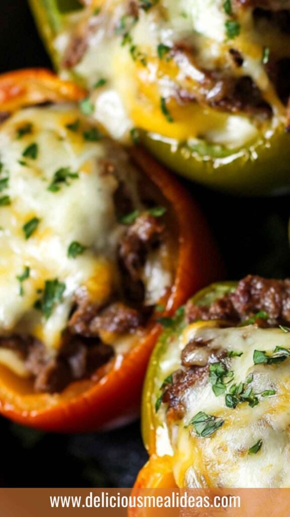 Philly Cheesesteak Stuffed Bell Peppers Copycat Recipe