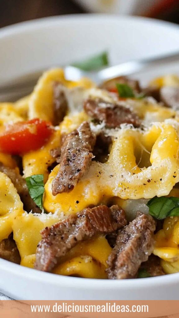 Best Philly Cheesesteak Tortellini Pasta Recipe