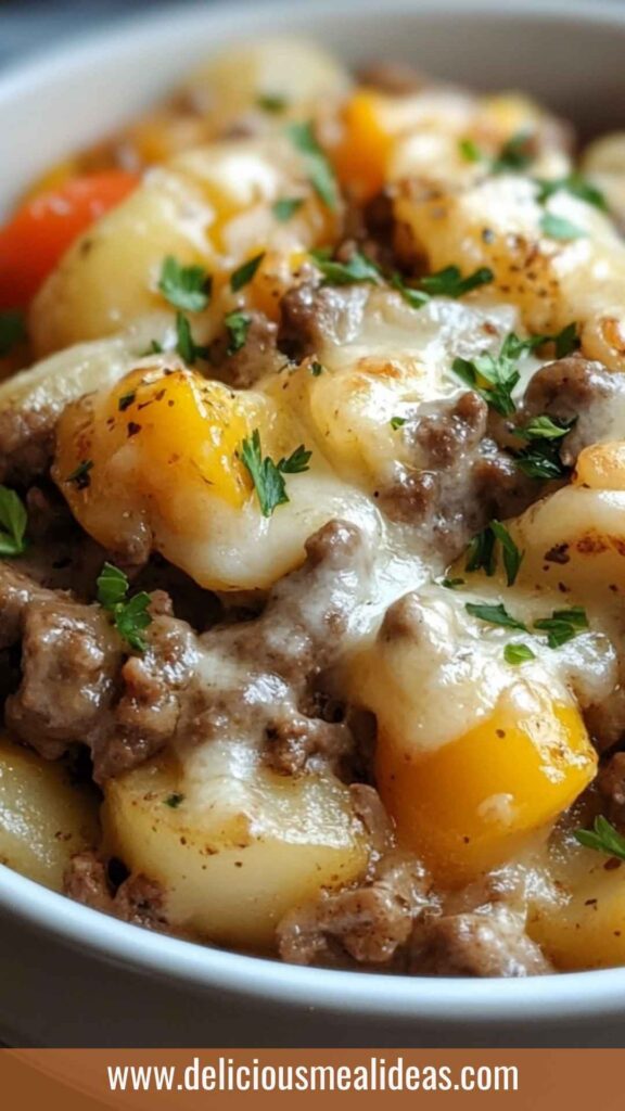 Best Crockpot Cheesesteak Potato Casserole Recipe