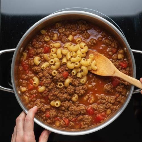 Step 3: Simmer and Add Macaroni