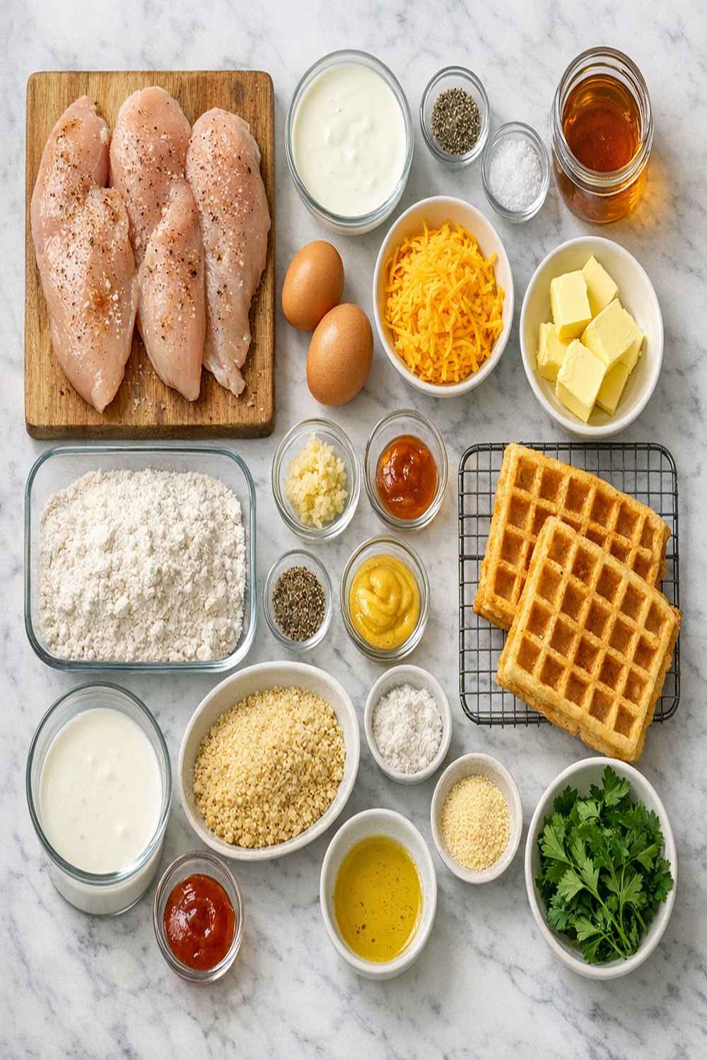 Easy Chicken And Waffles Recipe ingredients
