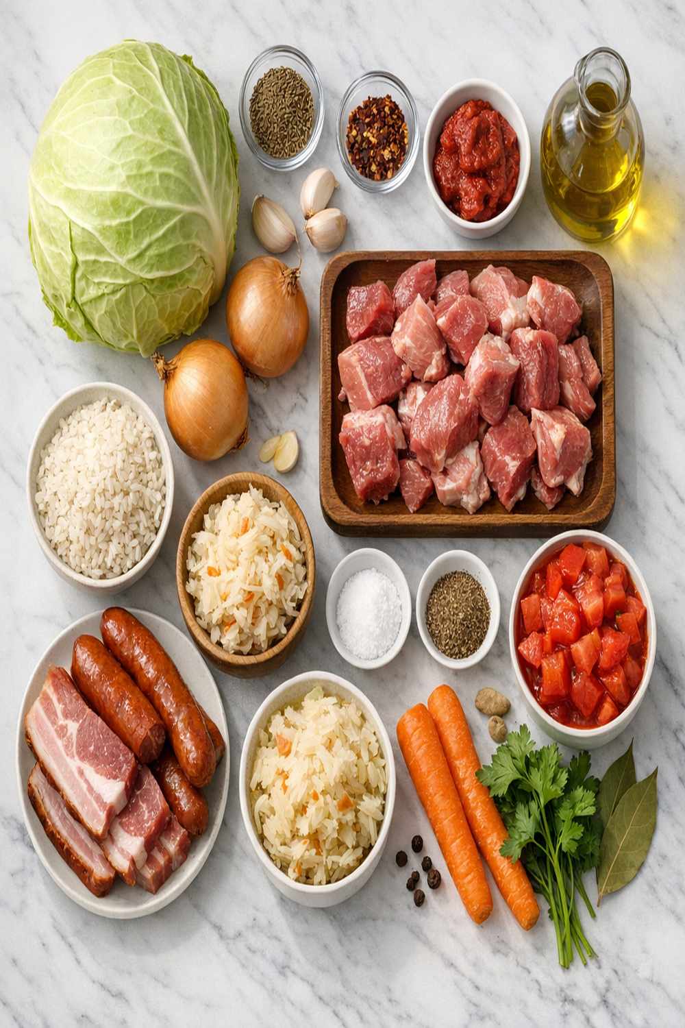 New Years Cabbage Recipe ingredients