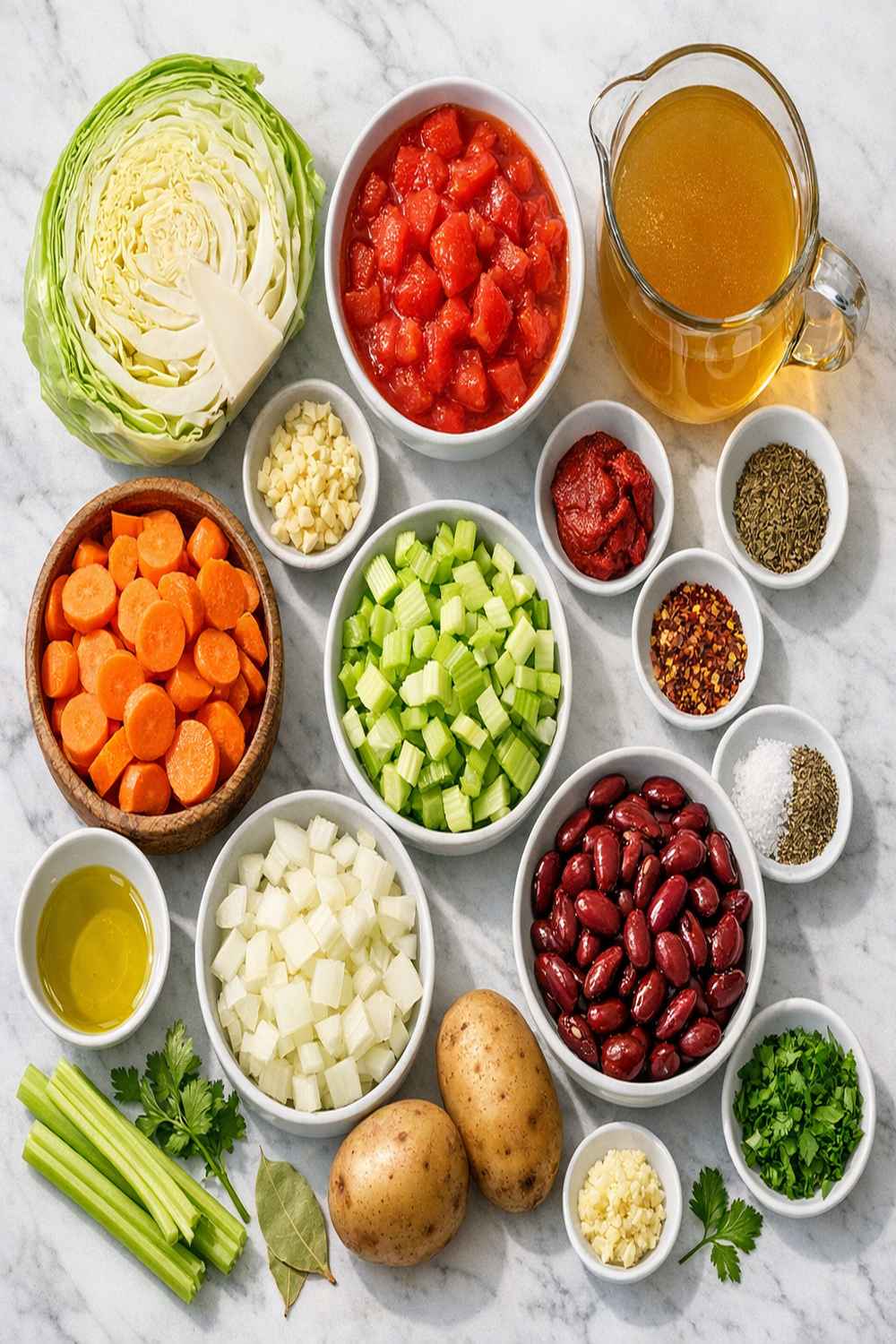 Low Calorie Cabbage Soup Recipe ingredients